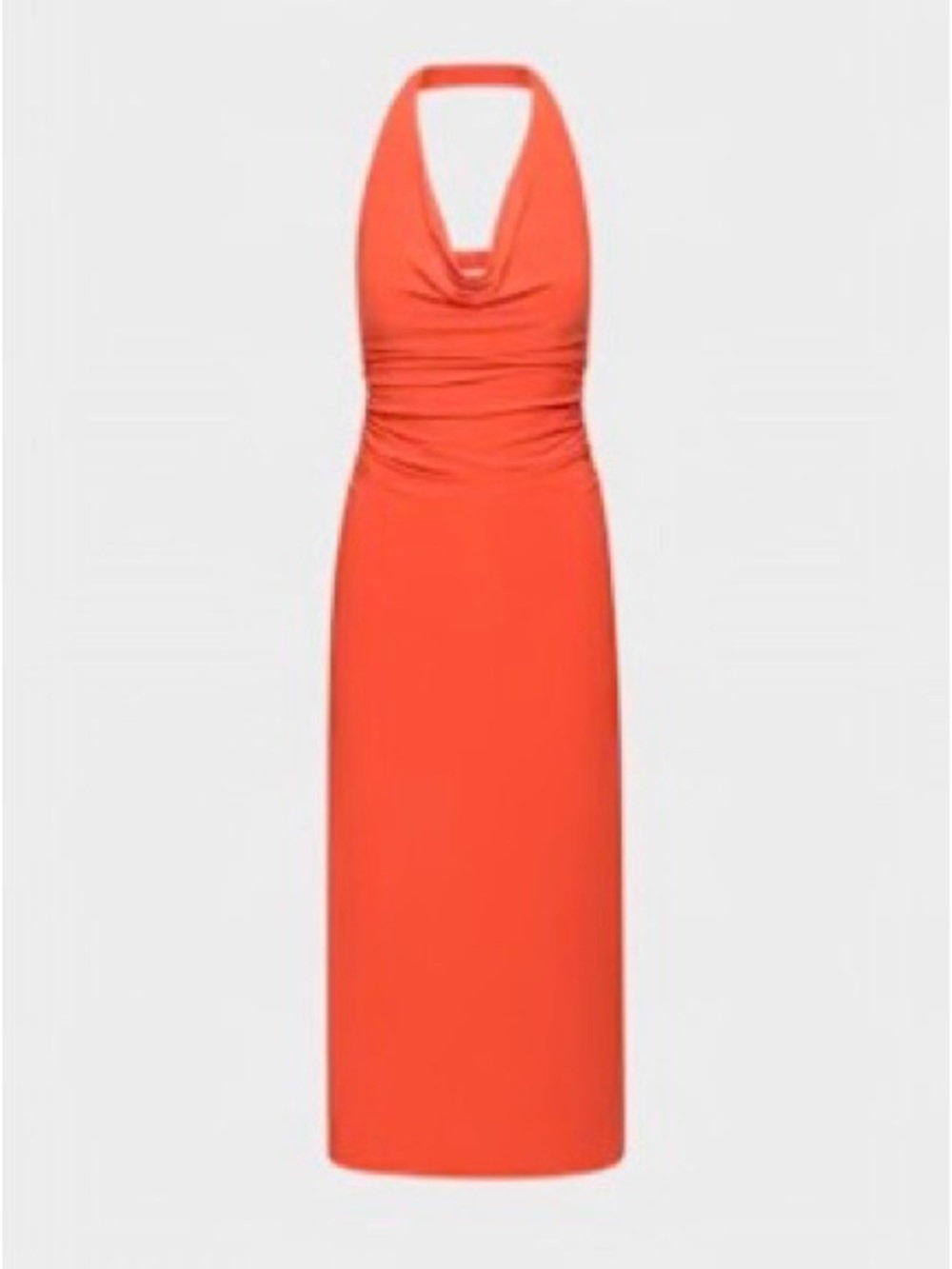 Aritzia One-Shoulder Ruched Coral-Orange Maxi Dress